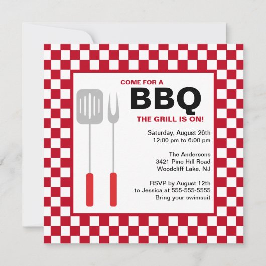 Summer Time BBQ Uitnodiging (Voorkant)