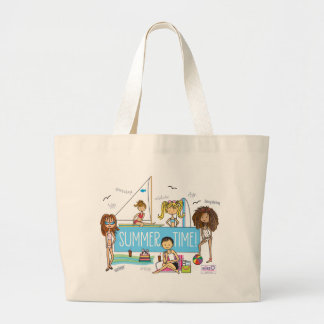 Summer Time Beach Bag Large Canvas tas