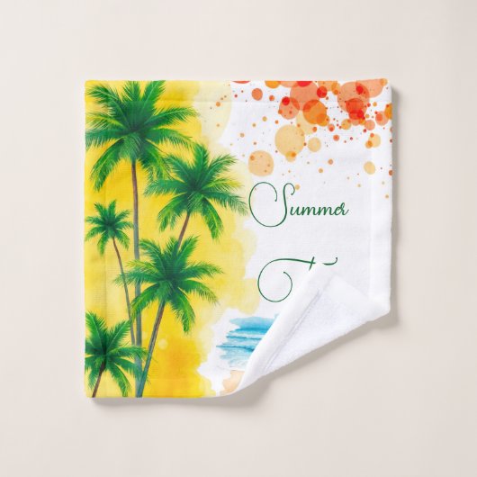 “Summer Time” beach design Washandje (Wasdoekje)