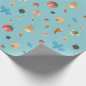 Summer Time Bugs - Blue Cadeaupapier (Hoek)