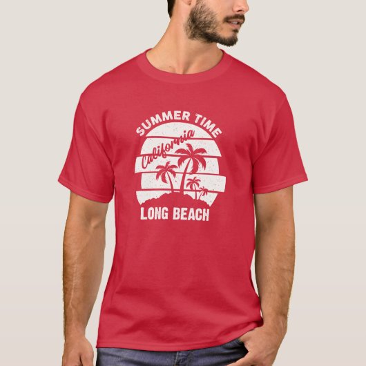 Summer Time California Long Beach T-Shirt (Voorkant)