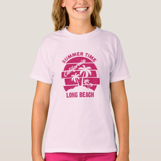 Summer Time California Long Beach T-shirt (Voorkant)