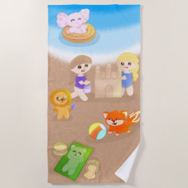 Summer Time Toys Beach Towel For Kids Strandlaken