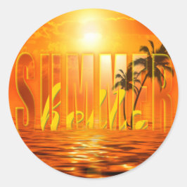 Summer Travel Exotic Palmen Sonne Ronde Sticker