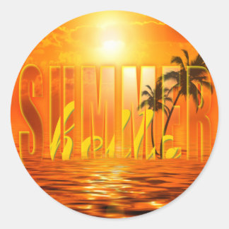 Summer Travel Exotic Palmen Sonne Ronde Sticker