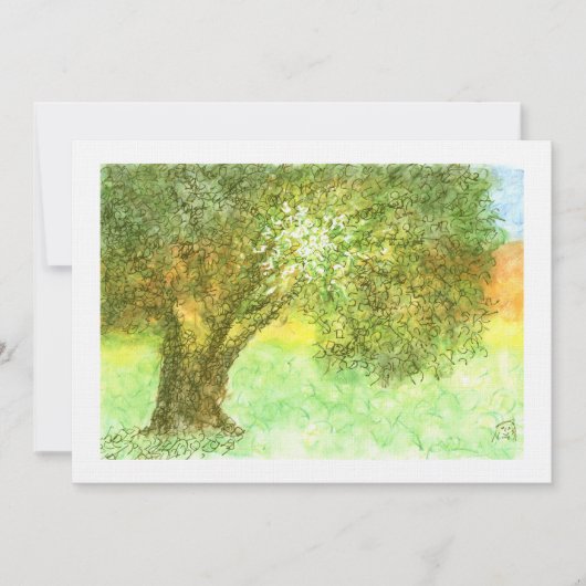 Summer Tree Aleph Bat/Bar Mitzvah Uitnodiging (Voorkant)