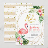 Summer Tropical Aloha Derty Invitation Kaart (Voorkant / Achterkant)