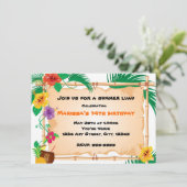 Summer Tropical Bamboo Tiki Beach Invitation (Debout devant)