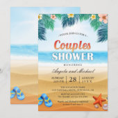 Summer Tropical Beach Couples Weduwen Shower Kaart (Voorkant / Achterkant)