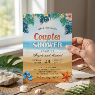 Summer Tropical Beach Couples Weduwen Shower Kaart