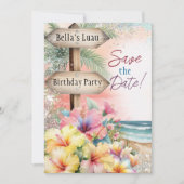 Summer Tropical Beach Luau Enregistrer la carte (Devant)