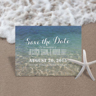 Summer Tropical Beach Wedding Save the Date Aankondigingskaart
