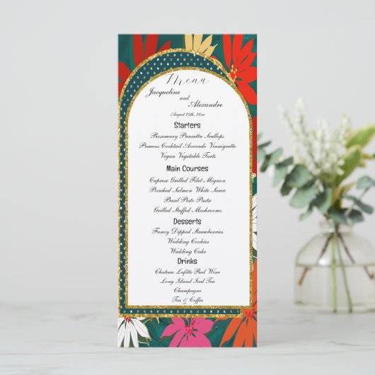Summer Tropical Big Flowers & Arch Wedding Menu (Staand voorkant)
