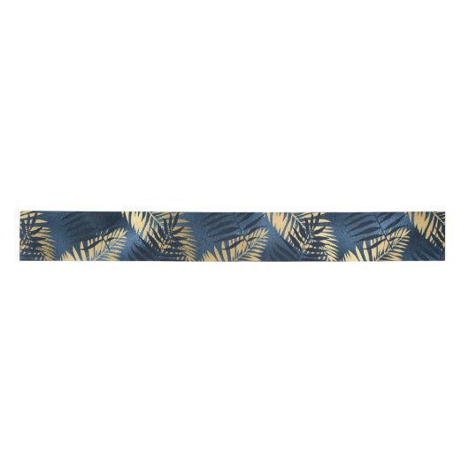 Summer Tropical Blue Palm Leaves Pattern Lint (Voorkant)