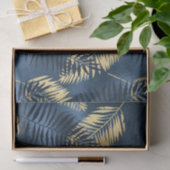 Summer Tropical Blue Palm Leaves Pattern Tissuepapier (Geschenk)