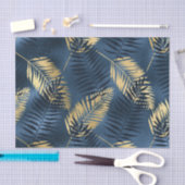 Summer Tropical Blue Palm Leaves Pattern Tissuepapier (Craft)