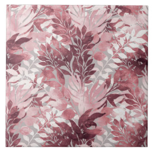 Summer Tropical Blush Pink Foliage  Design Tegeltje