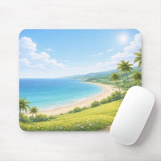 Summer Tropical Coast Mouse Pad Muismat (Met muis)