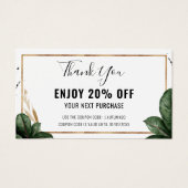 Summer Tropical Feuille Business Logo Carte de réd (Devant)