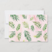 Summer Tropical Feuilles Mariage RSVP réponse cart (Dos)