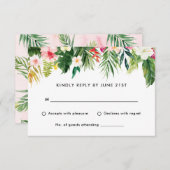 Summer Tropical Feuilles Mariage RSVP réponse cart (Devant / Derrière)