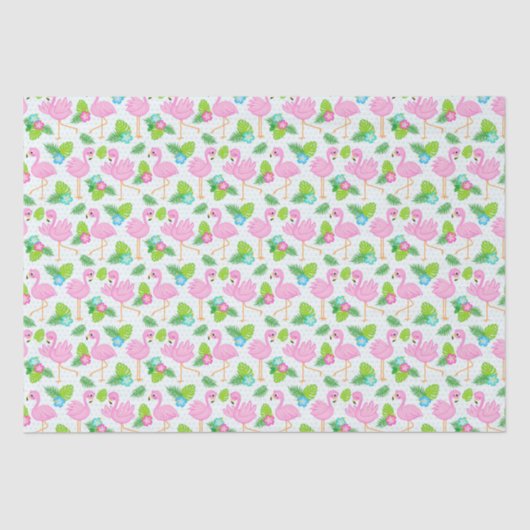 Summer Tropical Flamingo and Floral Pattern Tissuepapier (Voorkant)