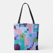 Summer Tropical Floral Tote Bag – Cute Blue Pink B (Dos)