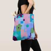Summer Tropical Floral Tote Bag – Cute Blue Pink B (De près)