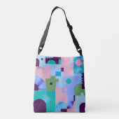 Summer Tropical Floral Tote Bag – Cute Blue Pink B (Dos)