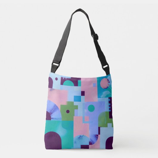 Summer Tropical Floral Tote Bag – Cute Blue Pink B (Devant)