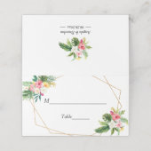 Summer Tropical Floral Wedding Table Escort (Buitenkant ongevouwen)