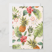 Summer Tropical Flower Palm Leaf Wedding Kaart (Achterkant)