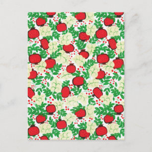 Summer Tropical Fruit Leaves Natural Briefkaart