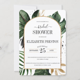 Summer Tropical Leaves Arch Lijst Vrijgezellenfees Kaart