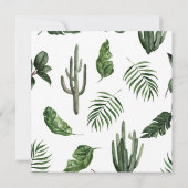 Summer Tropical Leaves Wedding Square Kaart (Achterkant)