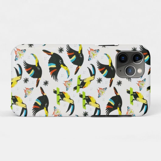 Summer Tropical Oerwoud Parrot Butterfly Case-Mate iPhone Case (Achterkant (horizontaal))
