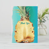 Summer Tropical Pineappelfruit Bedankkaart (Staand voorkant)
