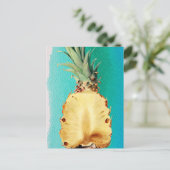 Summer Tropical Pineappelfruit Feestdagenkaart (Staand voorkant)
