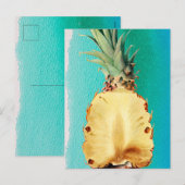 Summer Tropical Pineappelfruit Feestdagenkaart (Voorkant / Achterkant)