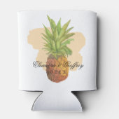 Summer Tropical Pineapple Coastal Wedding Blikjeskoeler (Achterkant)
