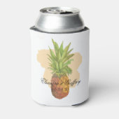 Summer Tropical Pineapple Coastal Wedding Blikjeskoeler (Blikje Achterkant)
