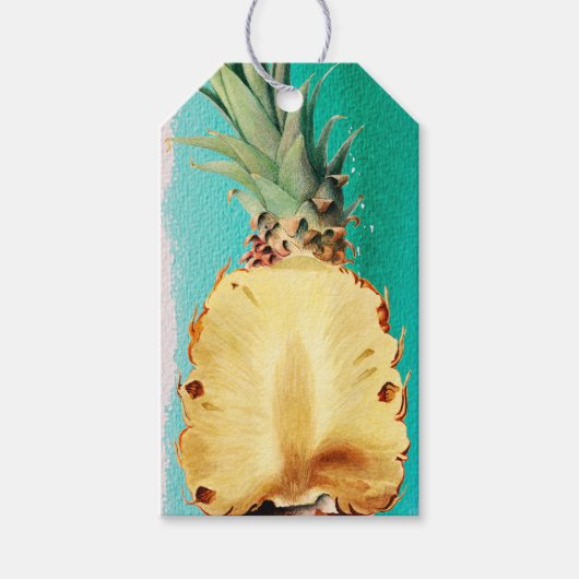 Summer Tropical Pineapple Fruit Birthday Party Cadeaulabel (Voorkant)