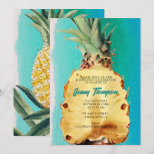Summer Tropical Pineapple Fruit Birthday Party Kaart (Voorkant / Achterkant)