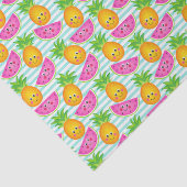 Summer Tropical Pineapple & Watermelon Pattern Tissuepapier (Detail)