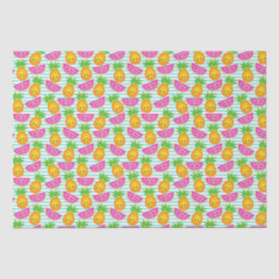 Summer Tropical Pineapple & Watermelon Pattern Tissuepapier