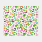 Summer Tropical Toucan en Flamingo patroon Fleece Deken (Voorkant (Horizontaal))