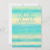Summer Turquoise Beach Neutral Baby shower Invite Kaart (Voorkant)