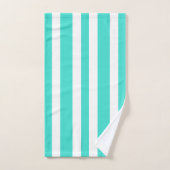 Summer Turquoise White Stripes (Serviette à main)