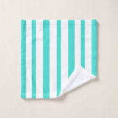 Summer Turquoise White Stripes (Gant de toilette)