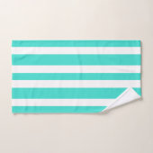 Summer Turquoise White Stripes (Serviette à main)
